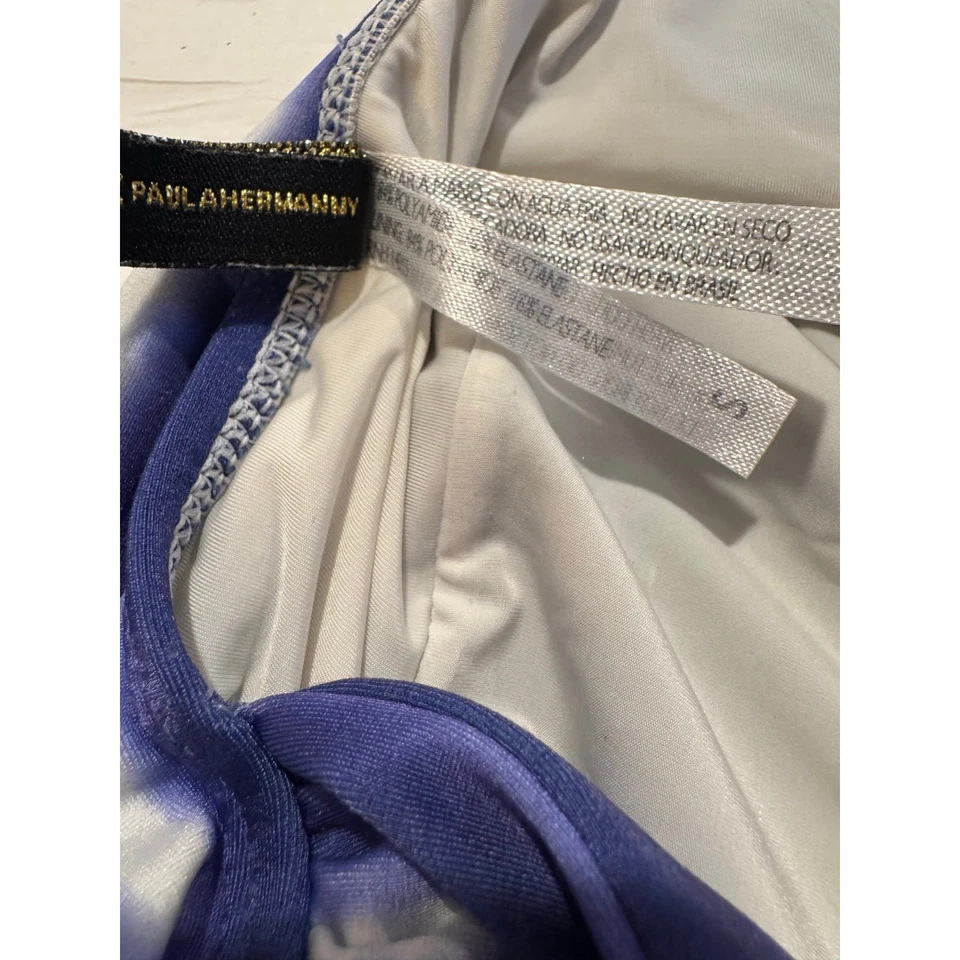 Купальник VIX Paula Hermanny цельный в полоску синий и белый маленький - Изображение 4 из 4