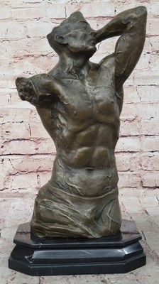Hautfarben Stecker Muskel Torso Unterzeichnet Original Statue Figur Marble