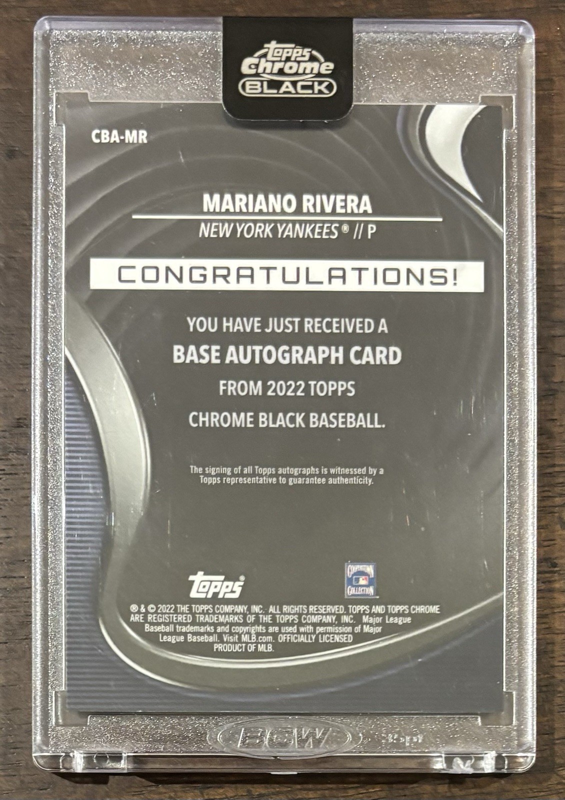 2022 Topps Chrome Black Mariano Rivera Orange Refractor /25 PSA 10 Auto Yankees view 2
