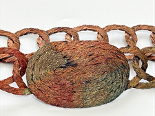 Copper Wire Braided Woven Belt Metallic Womens XS Small 31" Total Boho Vintage