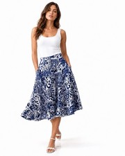 NEW Ralph Lauren Skirt Size 10 Blue White Paisley Feminine Cotton Easy Care RL