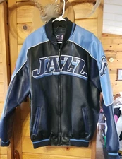 Utah Jazz Faux Leather Jacket G-III By Carl Banks NBA Size medium 