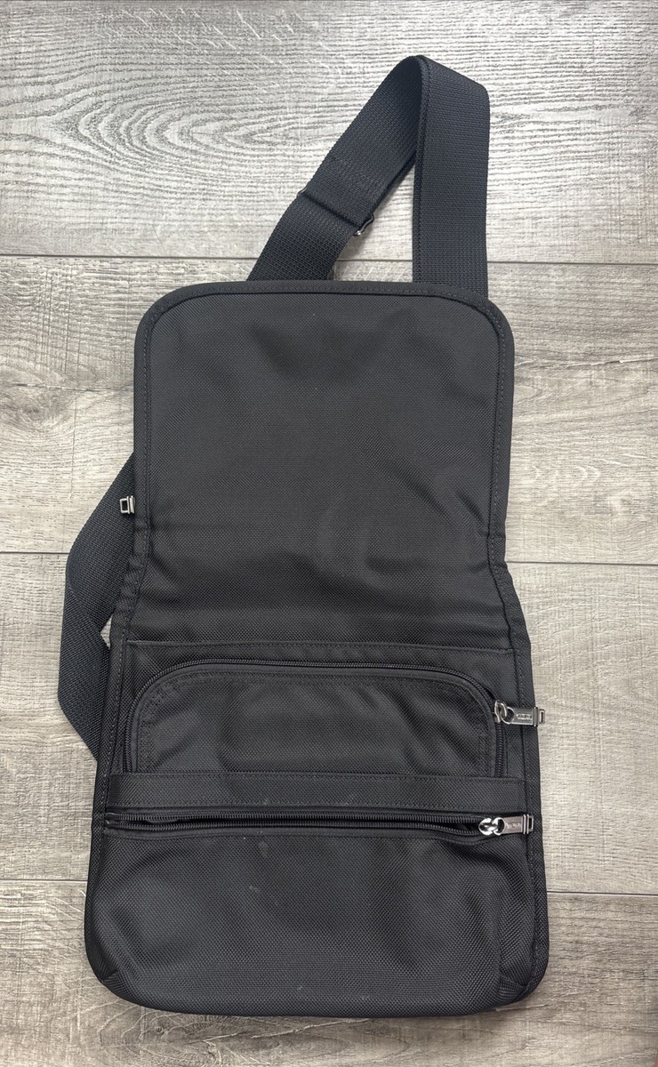 TUMI Alpha Small Flap Crossbody Black Shoulder Bag Pouch 22105DH