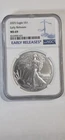 2025 $1 AMERICAN SILVER EAGLE NGC MS69 BLUE EARLY RELEASES LABEL