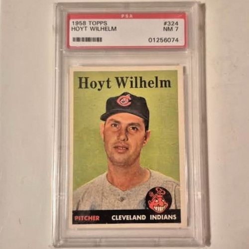 1958 Topps #324 Hoyt Wilhelm Card - Graded PSA 7 NM, Cleveland Indians