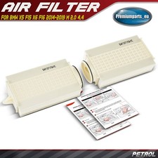 2x Air Filter for BMW X5 F15 X6 F16 2014-2019 M 2.0 4.4 13717850056 13717850055