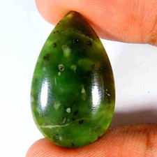 16.90Cts.100 Natural Super Chrome Chalcedony Pear Cabochon 17x27x5mm Gemstone