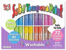 Kwik Stix Solid Tempera Paint Sticks Class Pack 72/Pkg-Pastel Colors,6 Of Each C