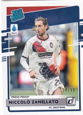2020-21 Chronicles Donruss Niccolo Zanellato 14/99 Rated Rookie #7 Blue PP PWE