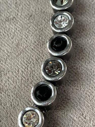 PATRICIA LOCKE USA Womens Tennis Bracelet Black Clear Swarovski Crystal 7” - Picture 5 of 8