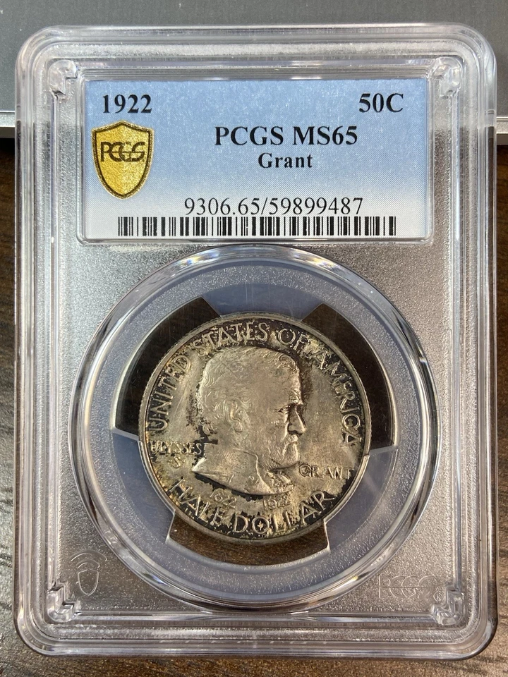 1922__MS 65__Grant Commemorative Half Dollar__PCGS, Toned - Image 2 of 3