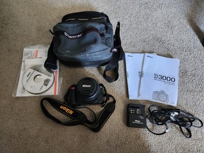 Nikon D3000 DSLR Camera with Accessories Nikon Lens Dx 18-55mm