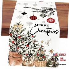Christmas Table Runner 13x72 Inches - Table Decor - Holly Pine Cone