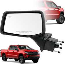 Driver Left Side Door Mirror for 2019-2024 Chevy Silverado 1500, with Heated Pow