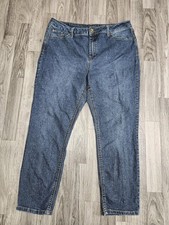 Natural Reflections Jeans Womens 14P Mid Rise Straight Leg Embroidered Pockets