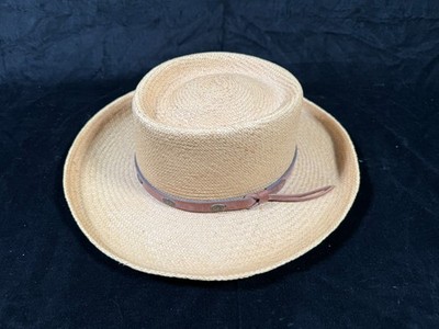 Fiesta Santa Barbara Men' Straw Hat w/ Leather & Silver Detail Size Medium (A9)