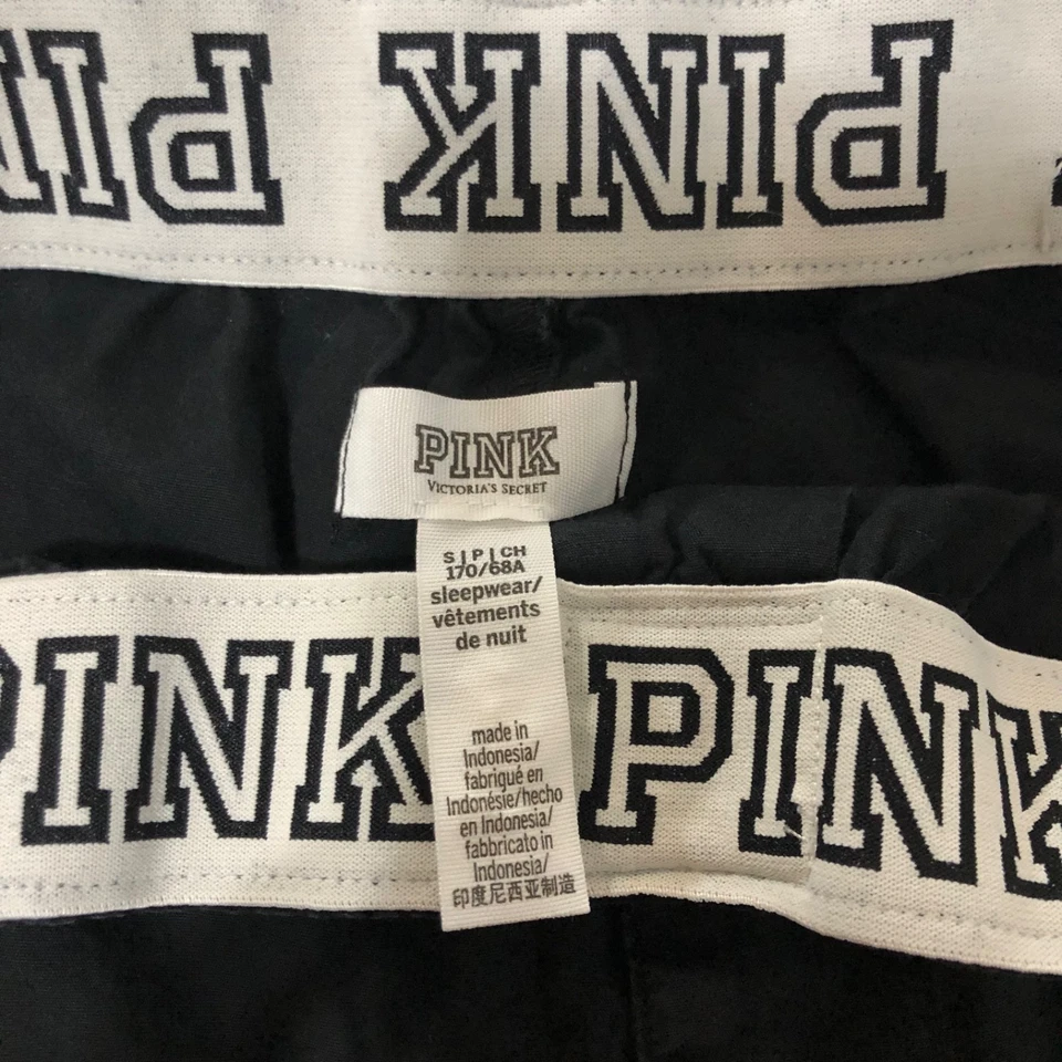 Pink Victorias Secret Shorts Womens Size S Black  Boxer Style Sleepwear - Image 3 of 4