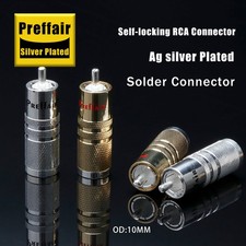 HIFI RCA Silver Plated Audio Cable Plug Audiophile Cables Phono Copper Connector
