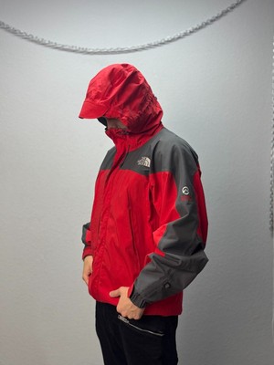 North Face Gore Tex Parka Jacket Small Mens Red Black Hood Zip Ski