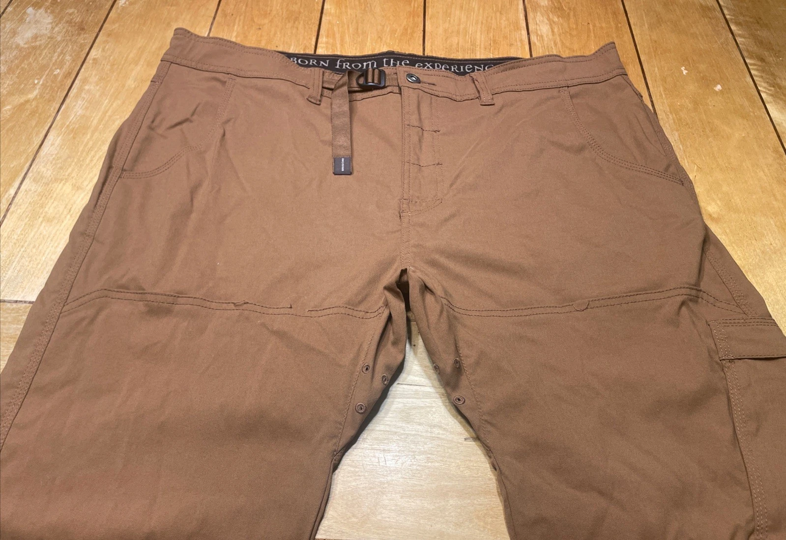 Prana Stretch Zion Cargo Hiking Pants Mens 40X32 Brown Straight Fit Performance