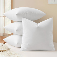 Set of 4 Premium 26x26 Euro Pillow Inserts, Fluffy Cotton Decorative Pillows