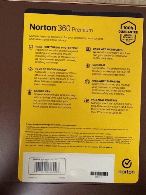 Norton 360 Premium 2026 - Key Card - 10 Devices - Newest Retail - Image 2 of 2