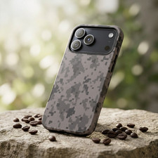 Camouflage Phone Case Gray Digital Camo Tough Protective Cover