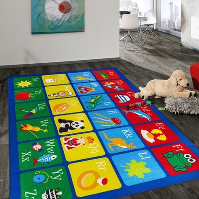 Rugs for Kids Room Kids Alphabet Educational Learning Non Slip Kids Area Rug
