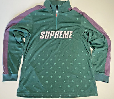 タ*パ様 Supreme Track Half Zip Pullover SUPREME TRACK HALF ZIP PULLOVER GREEN STARS PRINT MEN's LARGE | eBay
