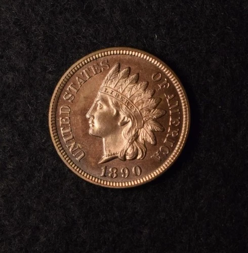 1890 1C INDIAN HEAD CENT PROOF COPPER US COIN