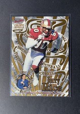 1997 Pacific Crown Royale Roy Firestone on Football Jerry Rice #17  49ers