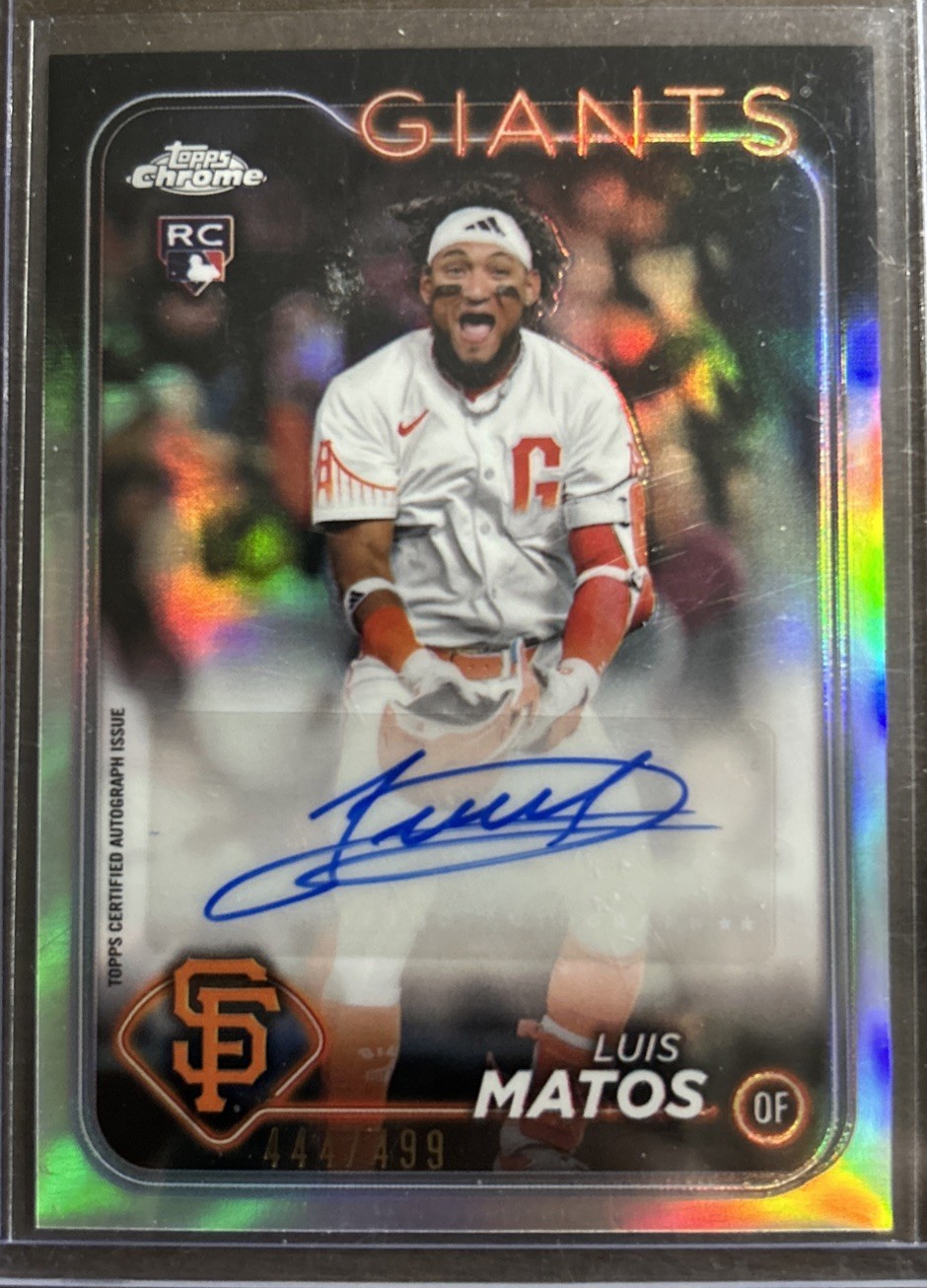2024 Topps Chrome - Rookie Autographs Luis Matos #RA-LM Refractor /499 (AU, RC)