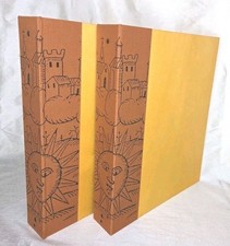 Pair Exposures Italian Wood Photo Binders 3-Ring Albums 1997 Linen Spine