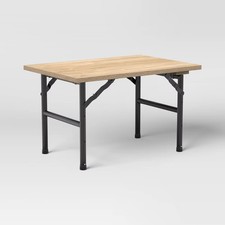 Adjustable Height Dorm Folding Table Brown - Room Essentials