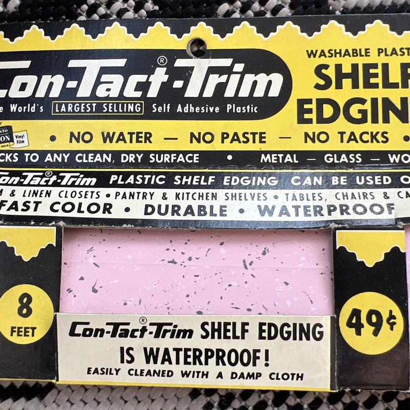 Vintage Con Tact Trim Scalloped Shelf Edging 6 Feet Left!! Pink With Speckles