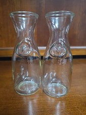 2 Vintage Paul Mason "Since 1852" Glass Wine Decanter Jar Milk Clear Glass