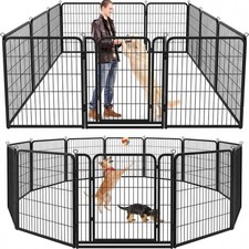 Dog Playpen Outdoor 47" Height Heavy Duty with Doors Portable 32FT 79 Sq.ft