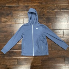 REI Co-op Blue Fleece Hooded Zip Jacket L 14-16 Lightweight
