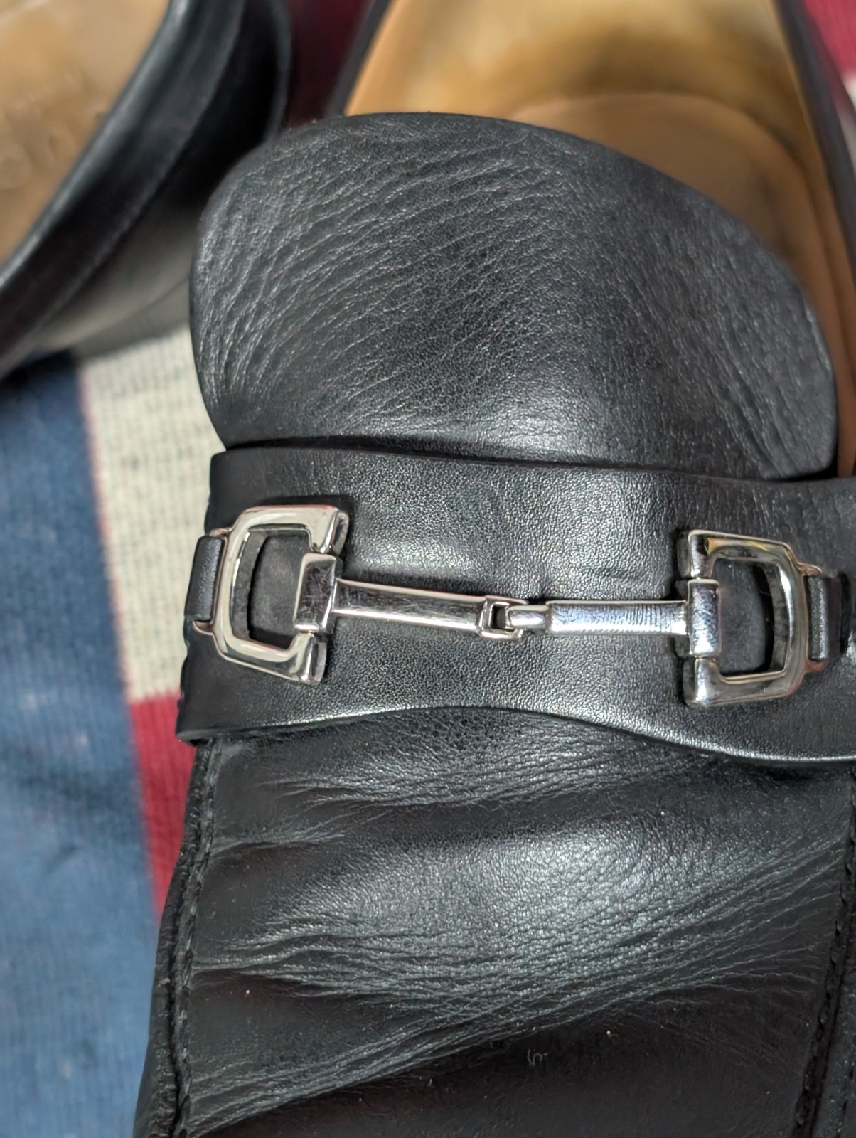 Gucci Horsebit Loafers Men's Size 9.5 M Black Leather Slip-On Dress Shoes Italy thumbnail 8