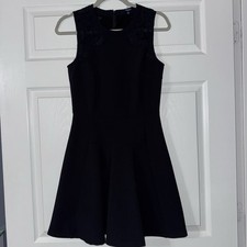 PreOwned Madewell Fit And Flare Lace Inlet Black Dress: Size 0