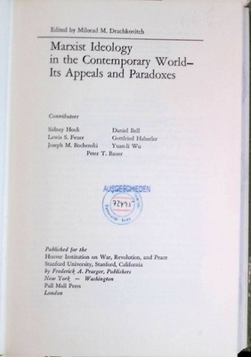 Marxism in the Western World: From Scientific Socialism to Mythology -in: Marxis