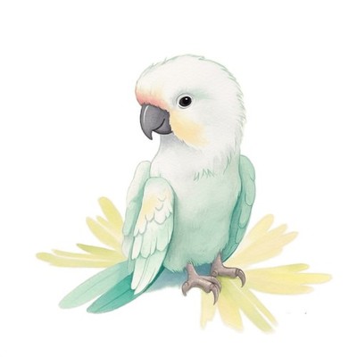 3X Weißer Ara Papagei 9x9 cm Autoaufkleber Vogel Sticker Aquarell Motiv