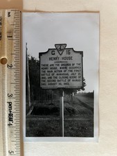 SNAPSHOT PHOTO *MANASSAS BATTLEFIELD * BULL RUN * HENRY HOUSE SIGN * 1946