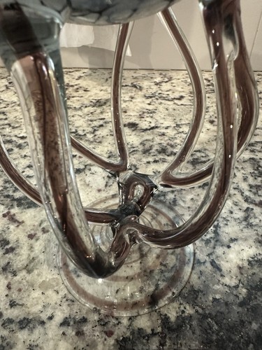 Vintage Amethyst Art Glass Jellyfish / Octopus Jozefina Krosno Decorative Bowl - Picture 5 of 6