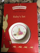 Vintage Royal Doulton Bunnykins 2-piece infant set-bowl  two-handled mug Girls