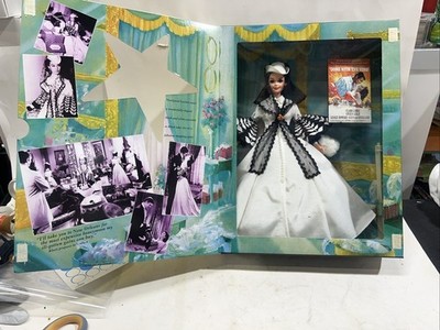 Gone With the Wind Barbie Hollywood Collection Scarlett O'Hara White Black Dress
