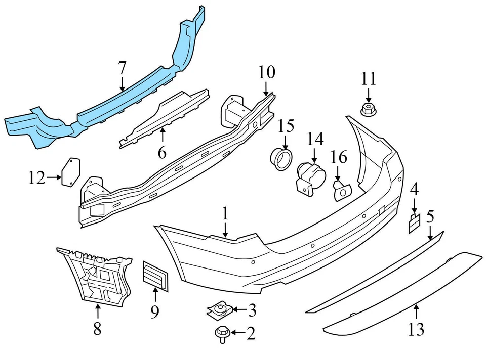 BMW 330I 2016-2018 - montaje/soporte de parachoques central trasero 7256922 Foto 4 de 4