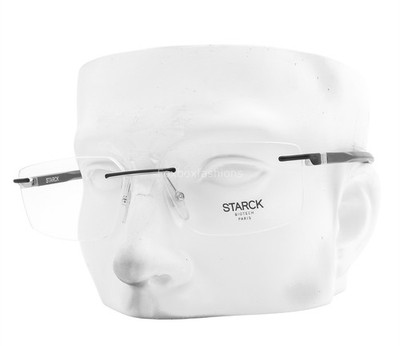 Starck Rimless Eyeglasses SH2064 0004 Glasses Matte Black on Silver 56mm No Case