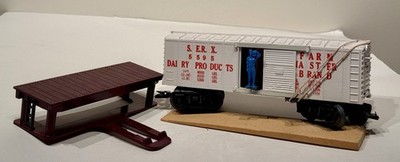 Marx 5595 SERX White Deluxe Plastic Operating Reefer w/ Platform & ORG BOX