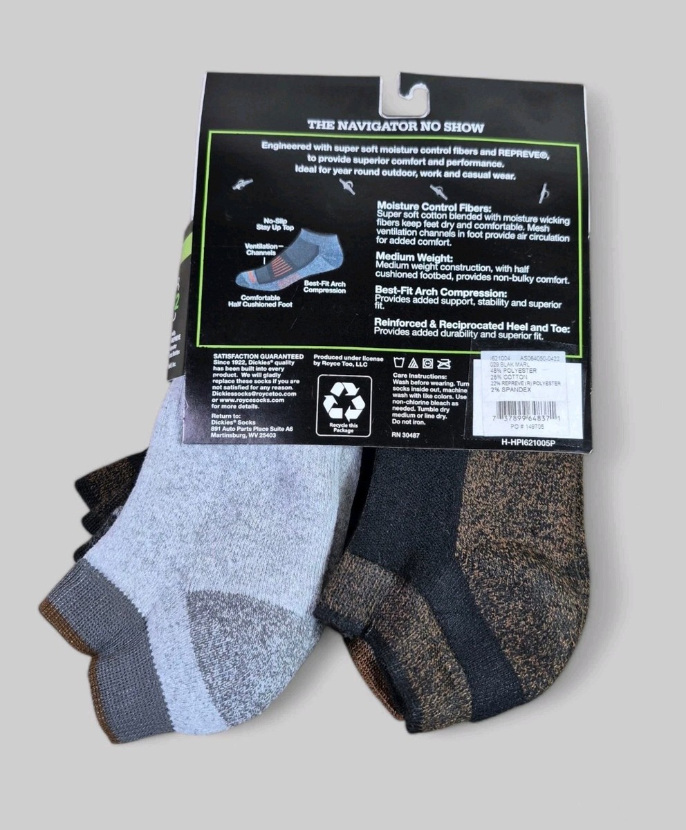 オグ DICKIES Mens Socks No Show Cushion Ventilation Mid-Weight 6 Pair